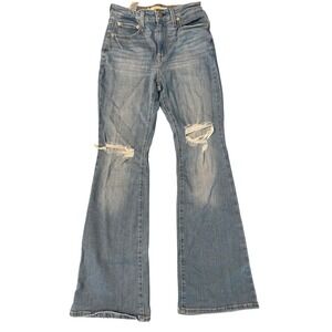 Levis 726‎ Flare Women's Jeans Size 28 Light Wash Distressed Denim